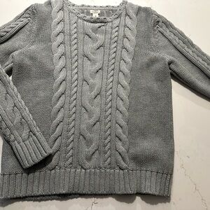 L.L. Bean Gray Double L Cable Knit Sweater.  Xl